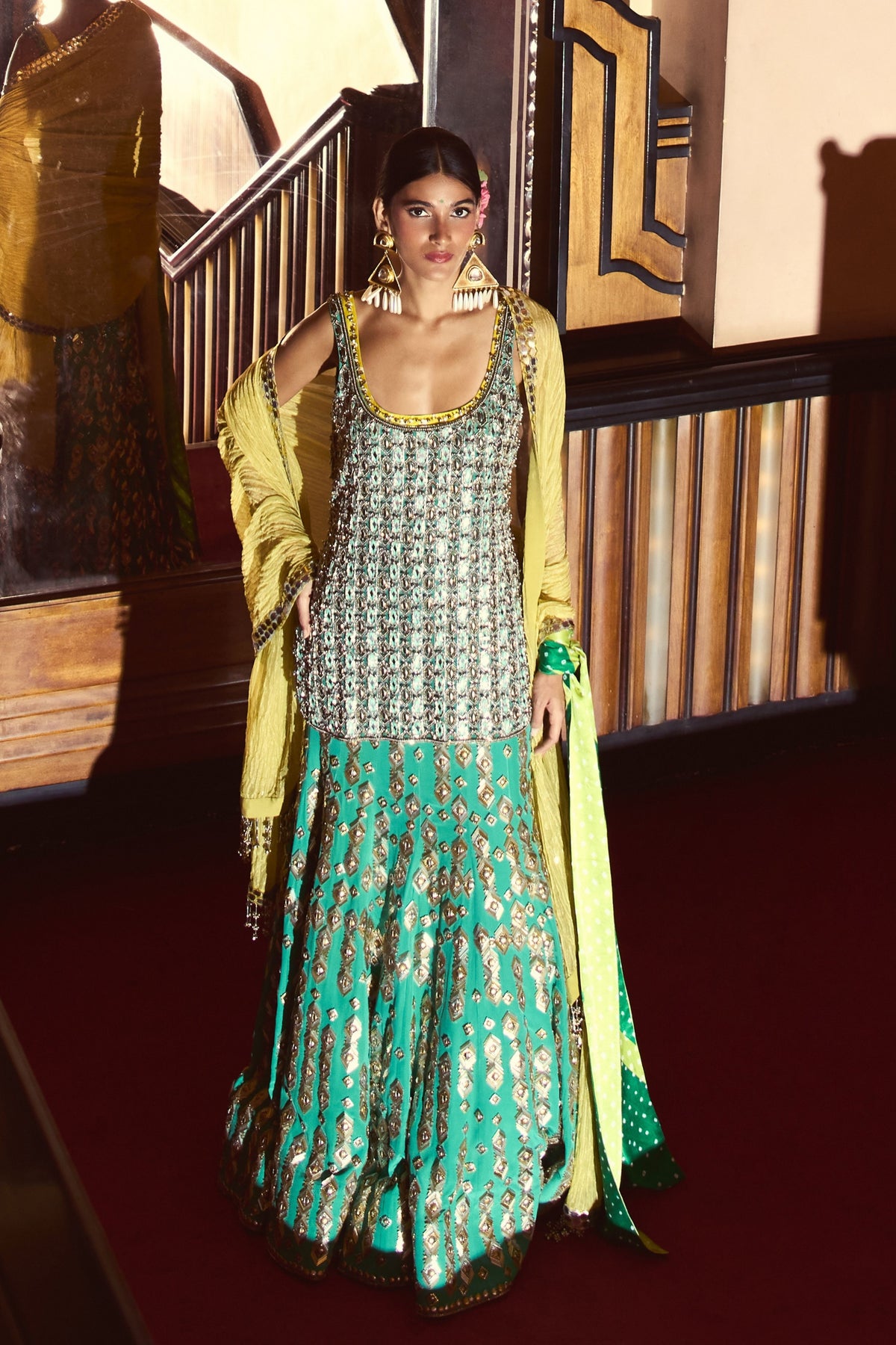 Mirror Talkies Turquoise Lehenga Set