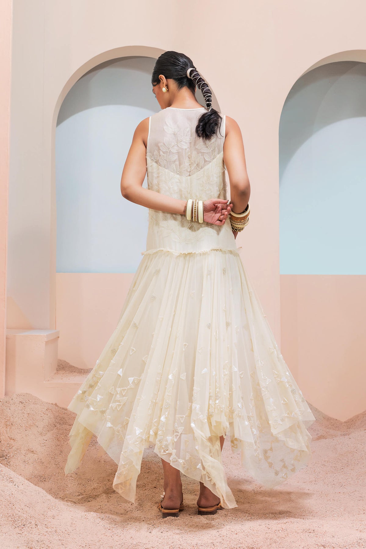 Organza Low Waist Dress