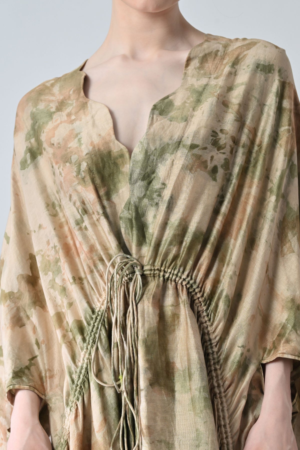 Desert Beige Drape Kaftan Dress