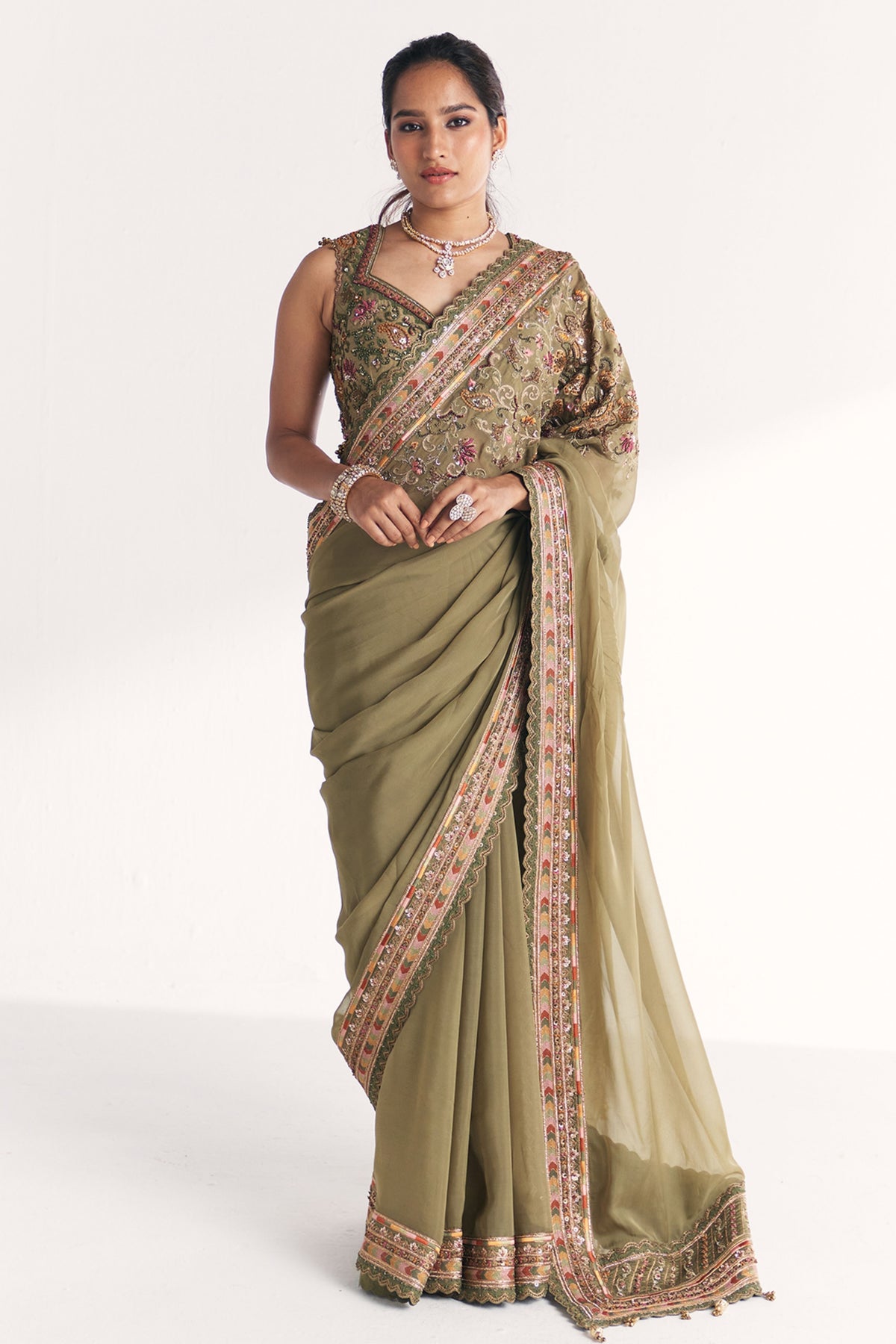 Palak Green Saree