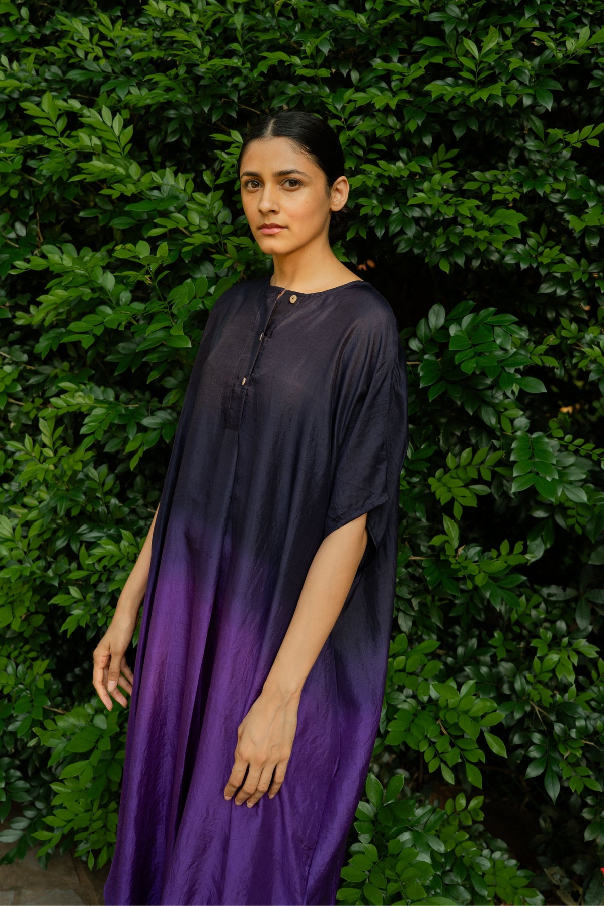 Purple Ombre Pleated Kaftan