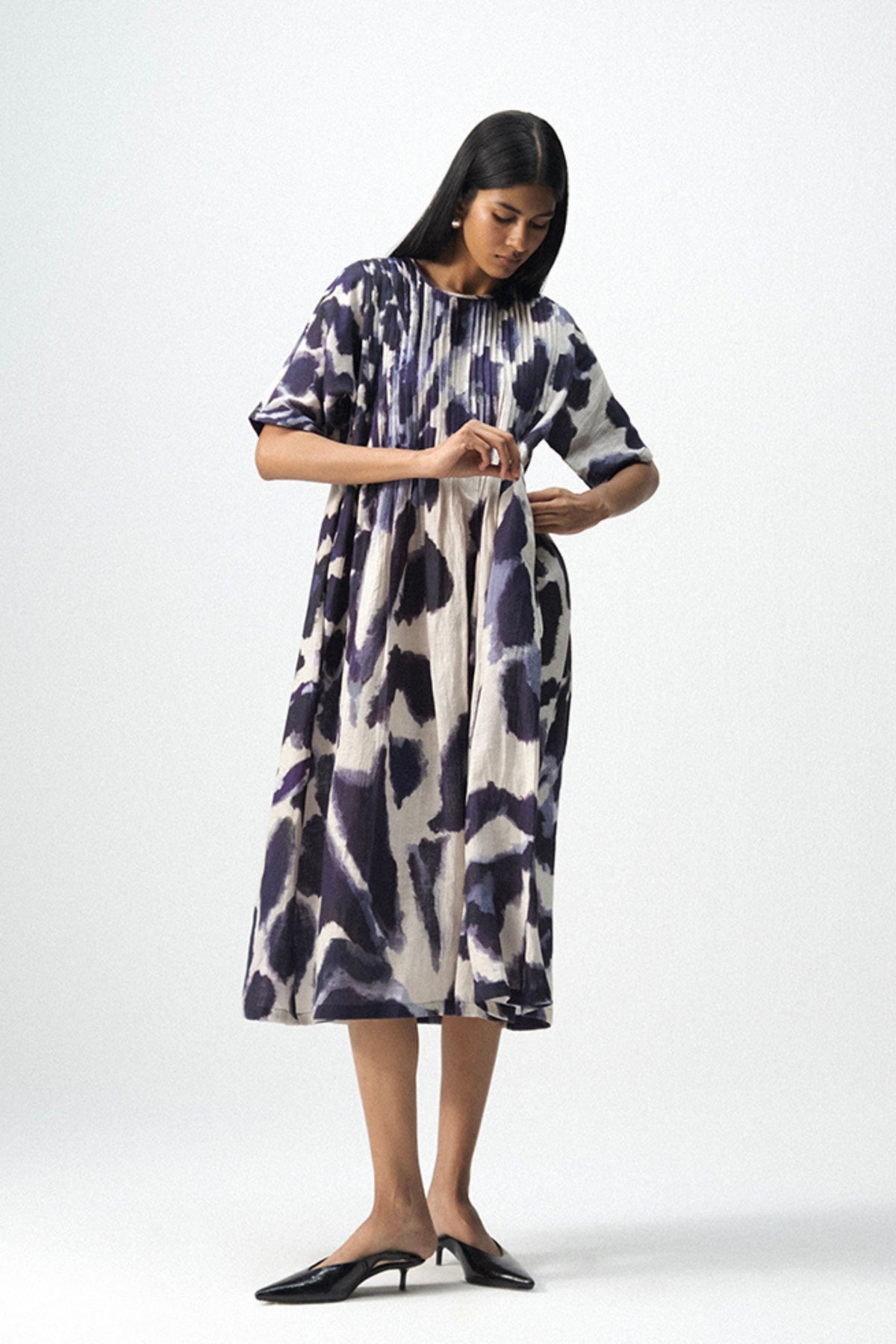 Samburu Linen Pintucks Dress