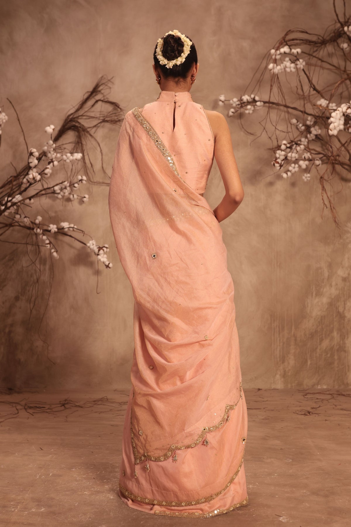 Light Pink Choker Saree Set