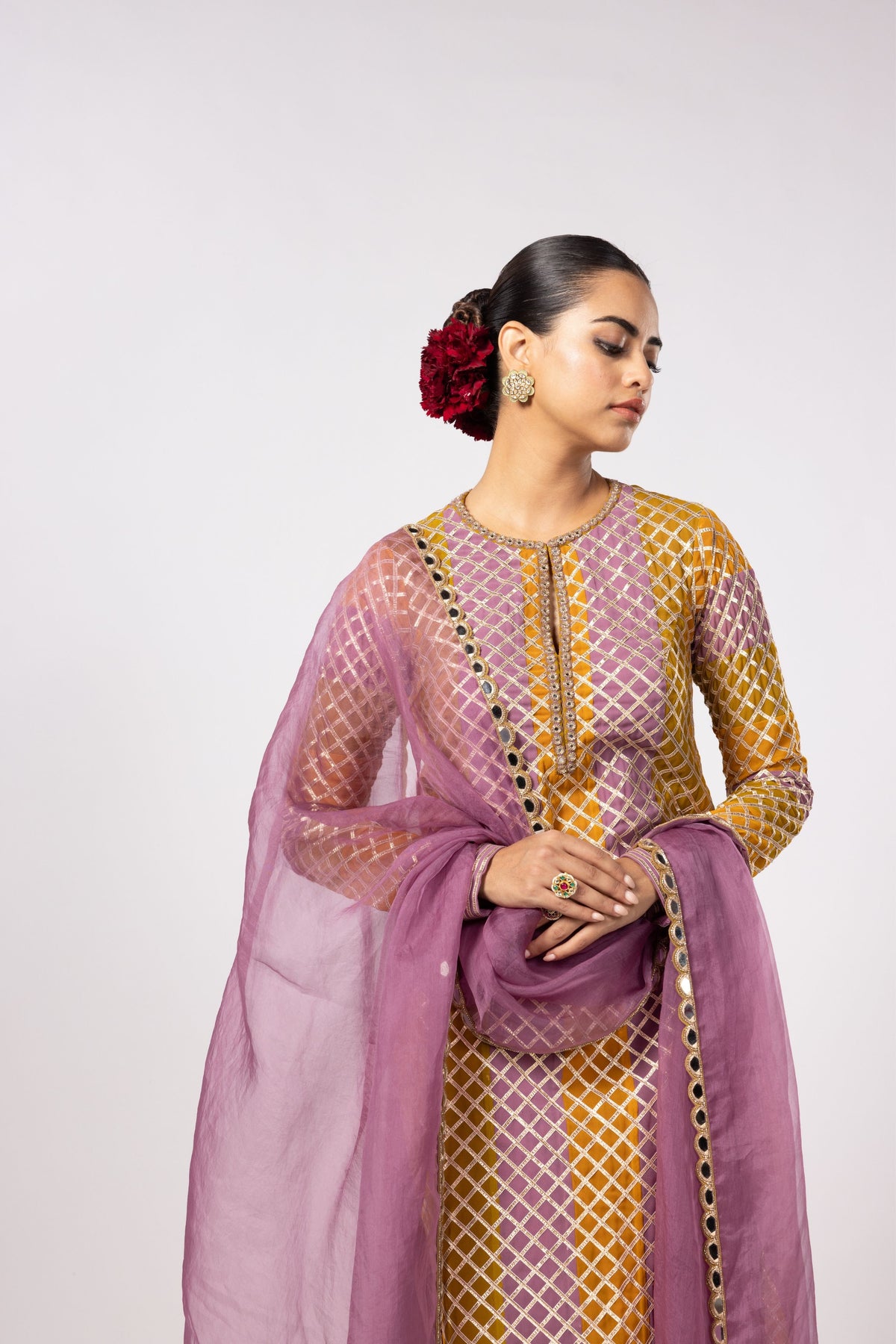 Mustard Multicolor Kurta Set