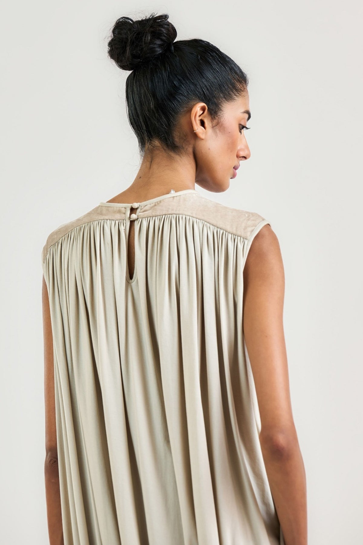 The Taupe Drape Dress