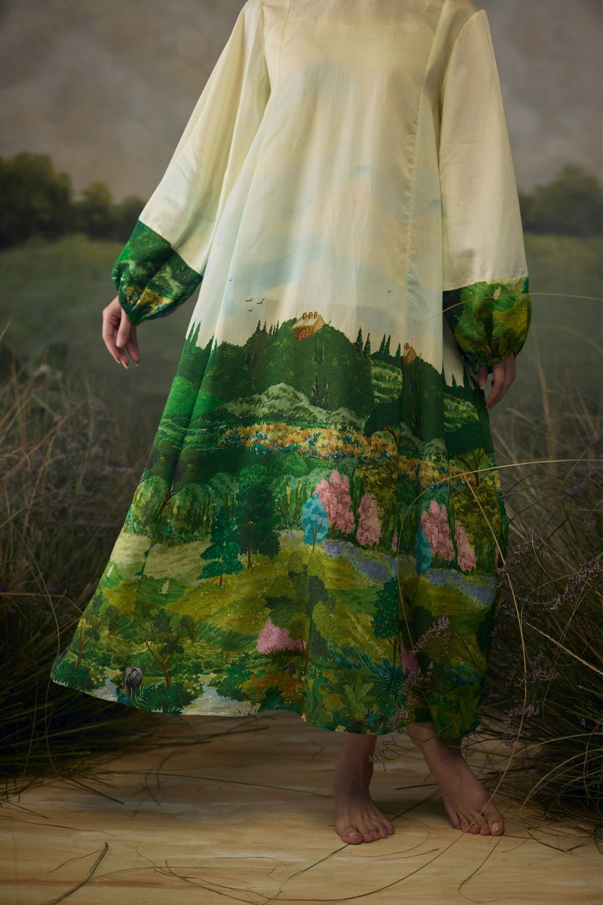 Fern Printed Green Dress
