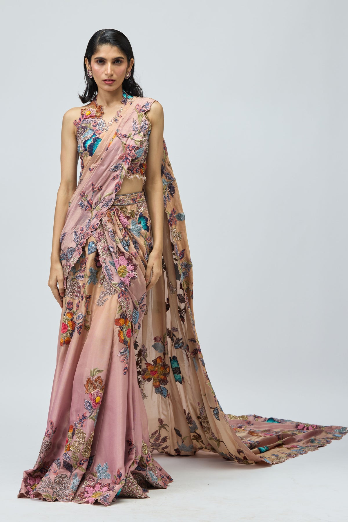 Ombre Tissue Saree Set