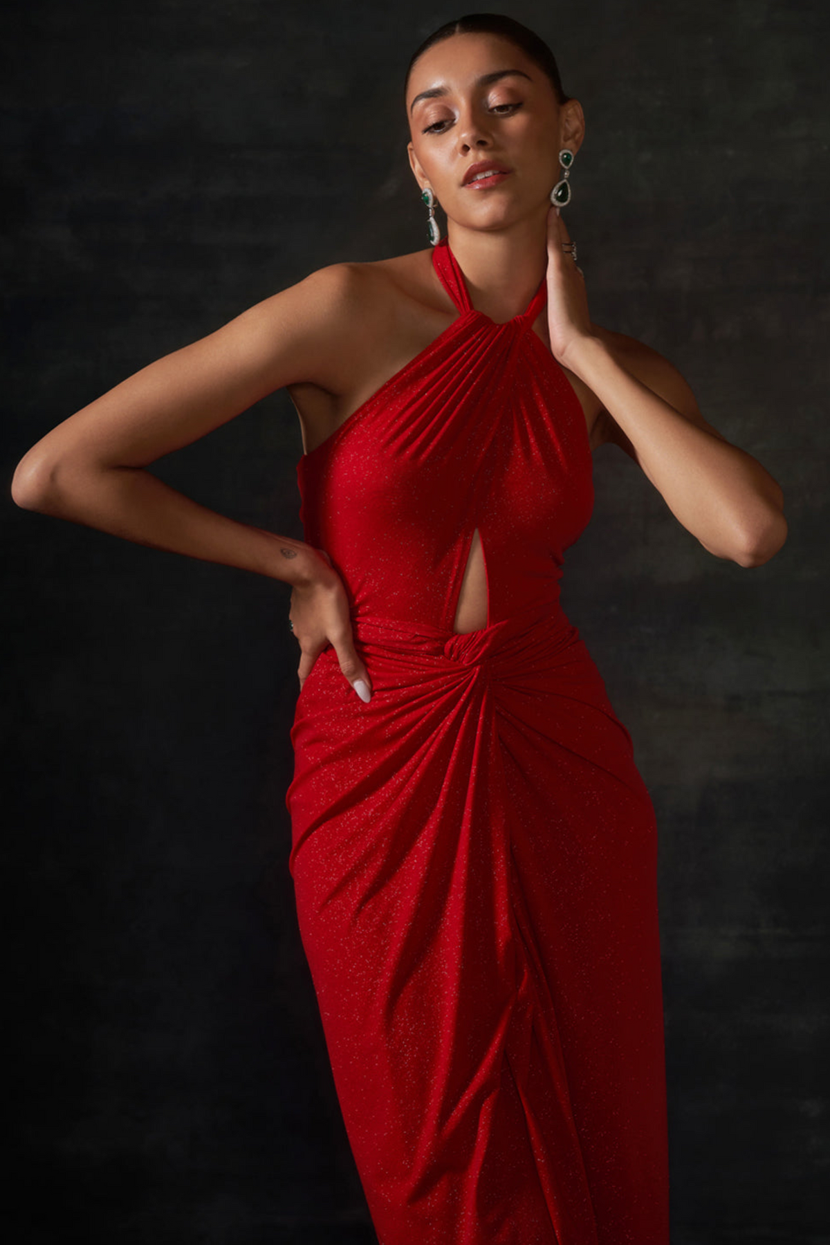 Red Halter Neck Dress