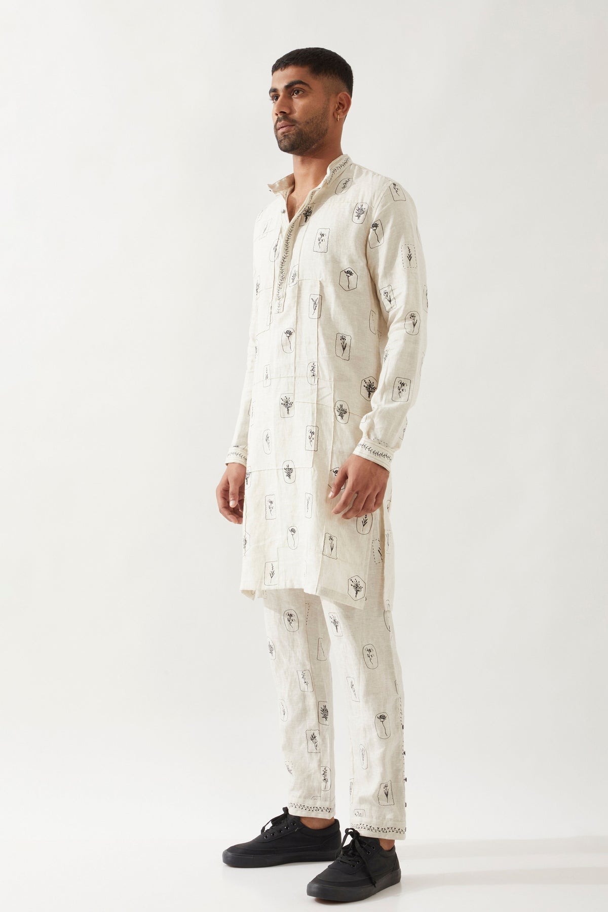 Slate Stamp Ivory Kurta Set