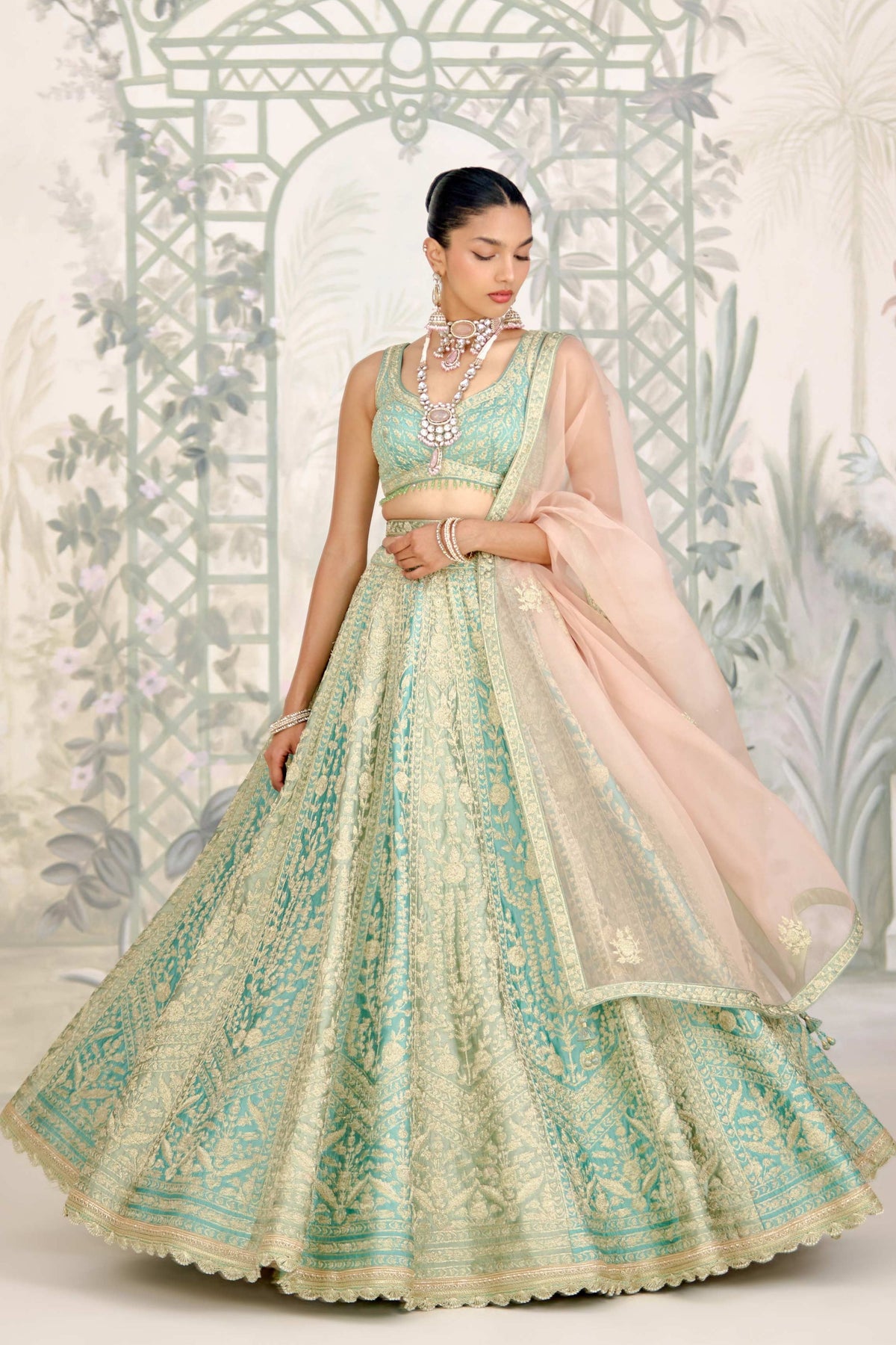 Hemlock Green Lehenga Set