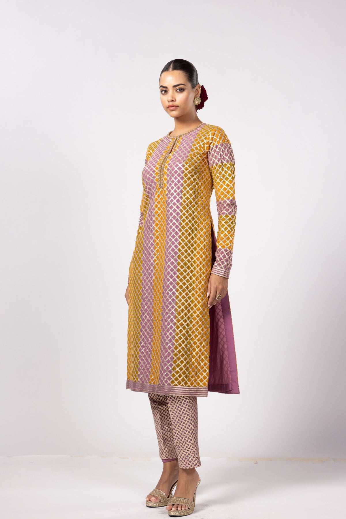 Mustard Multicolor Kurta Set