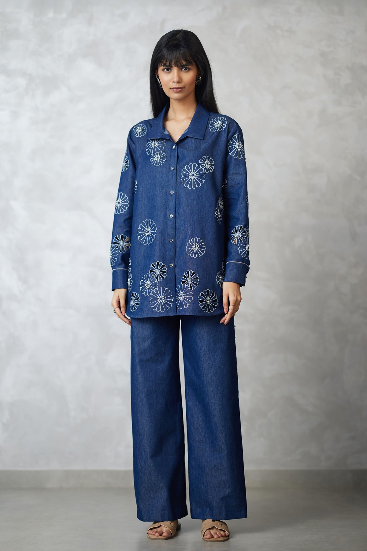 Dark Blue Sleeve Co-ord Set