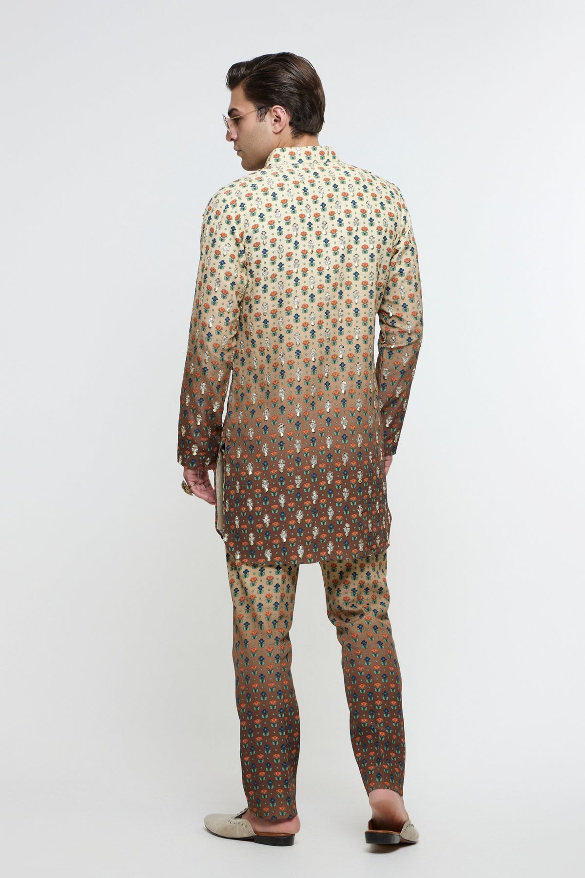 Ombre Print Highlighted Kurta Set