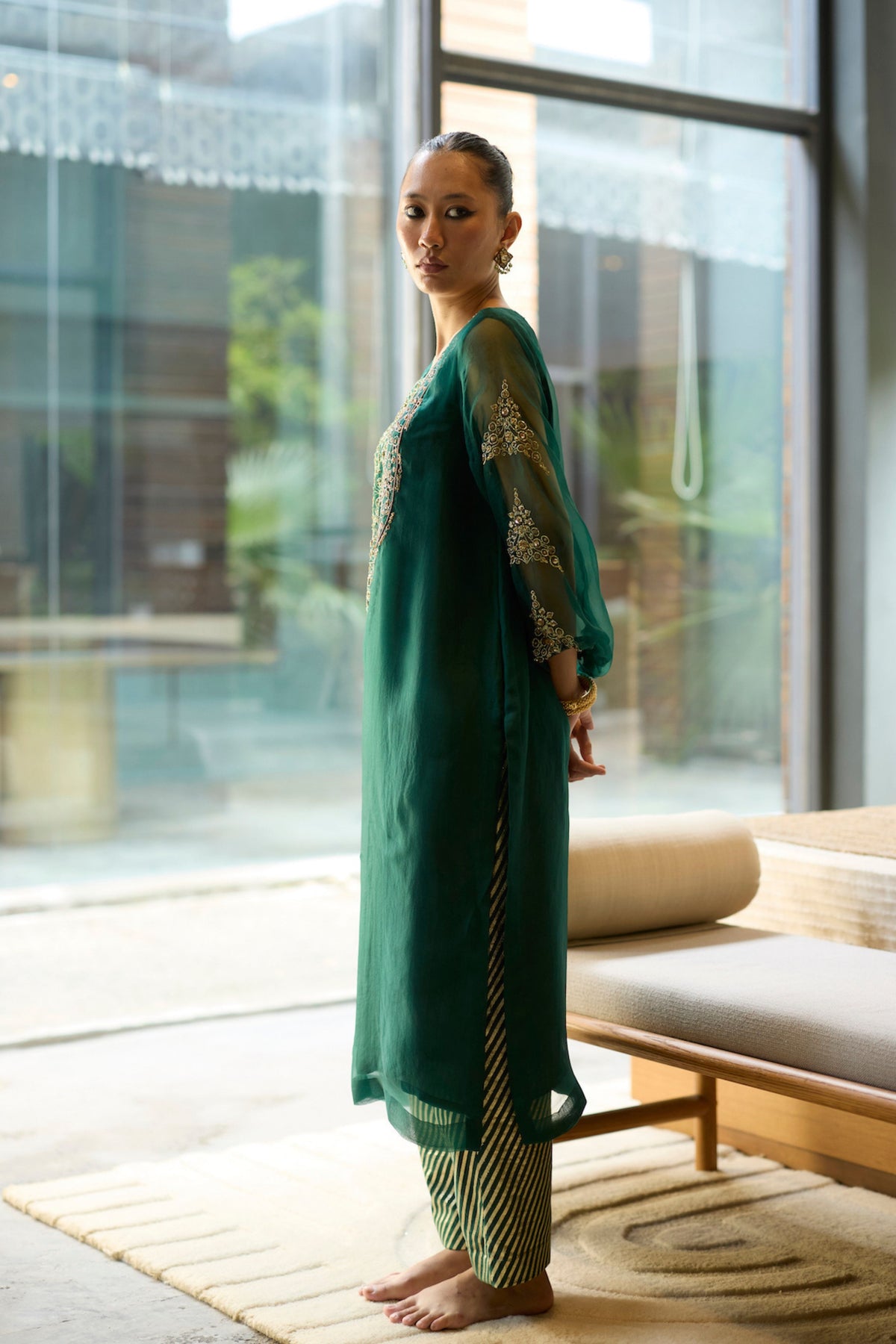 Green Sukhaali Kurta Set