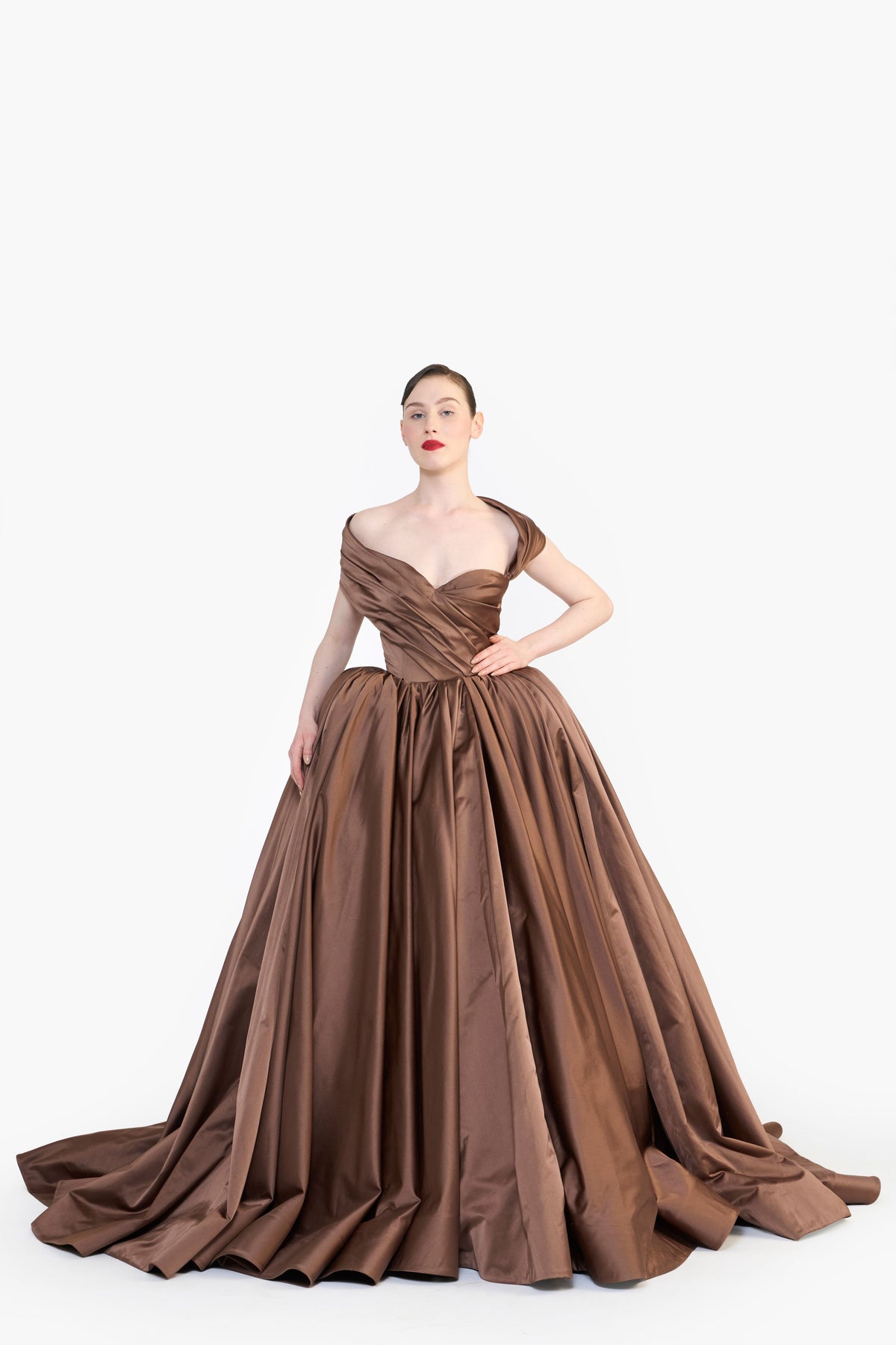 Off Shoulder Draped Gown