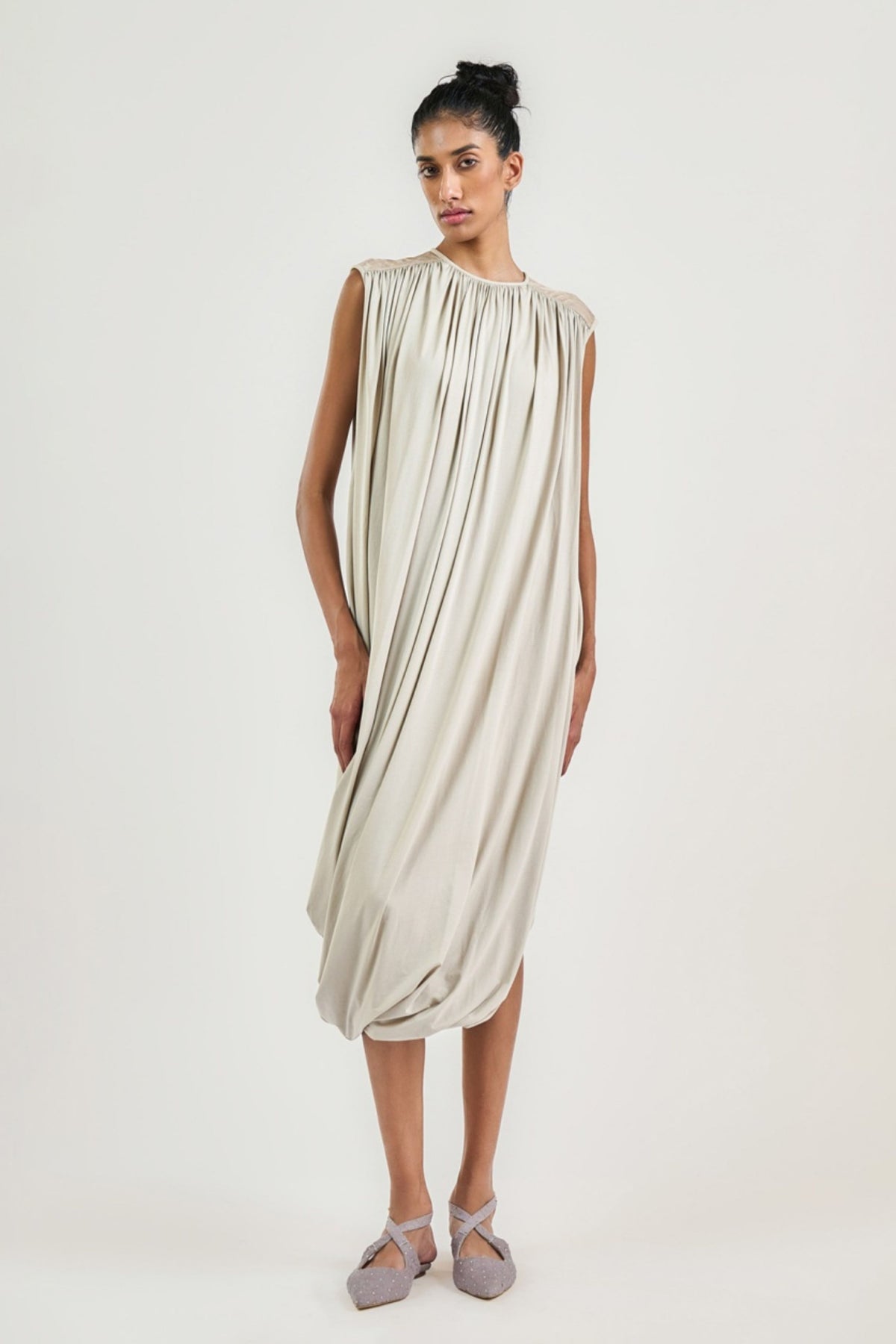The Taupe Drape Dress
