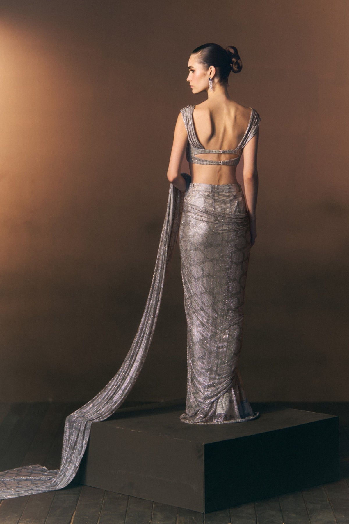Argent Drape Saree Set