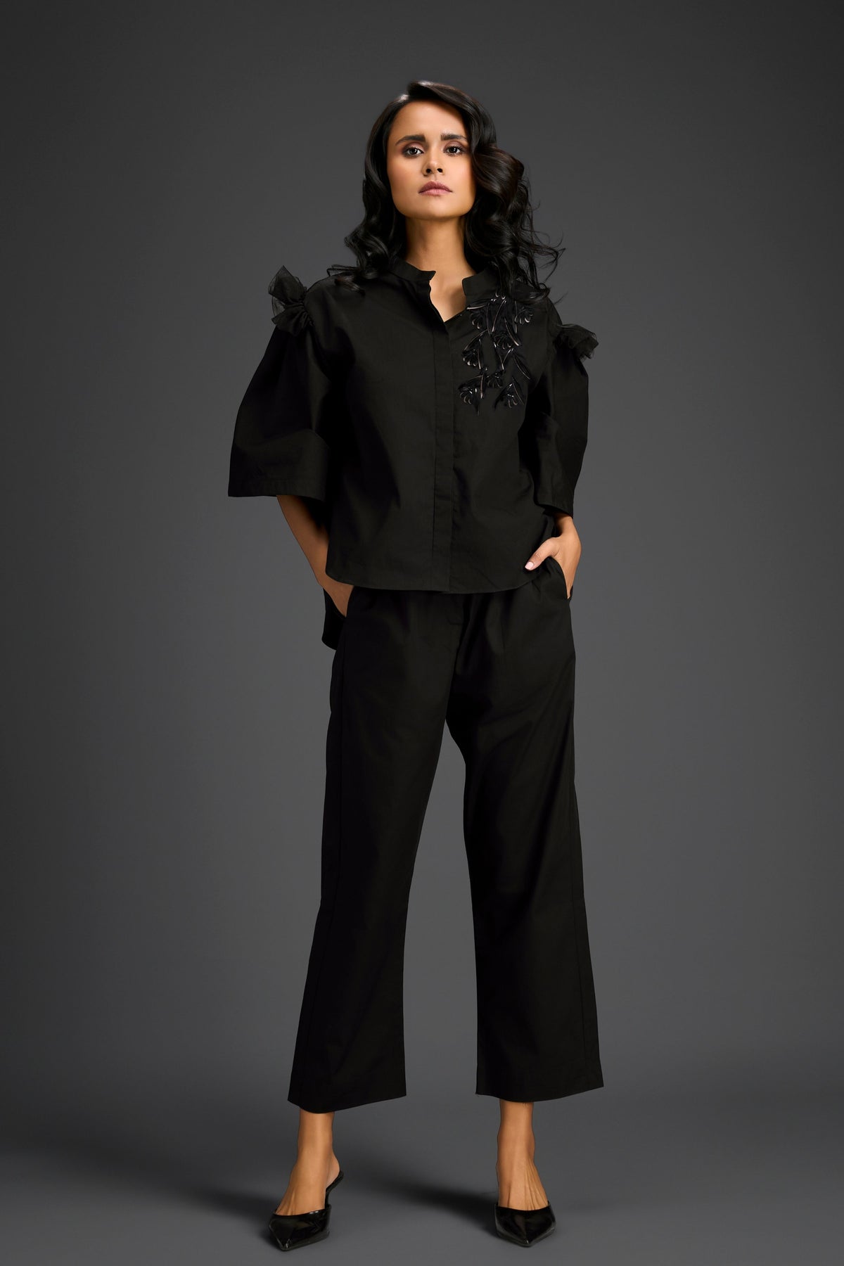 Structured Black Co-ord Set