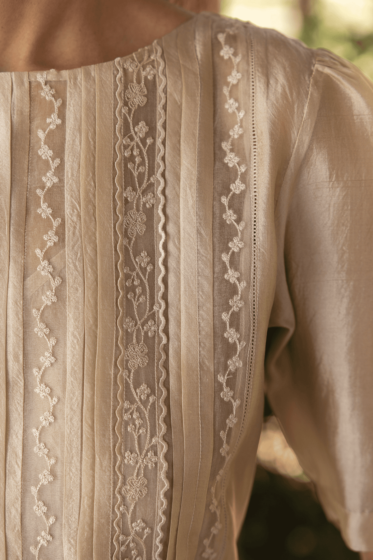 Whispering Ivy Beige Blouse