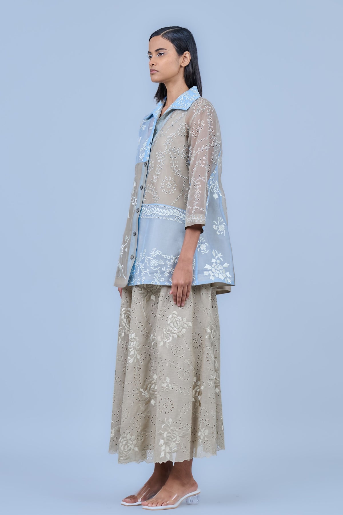 Cutwork Skirt in Handloom Cotton