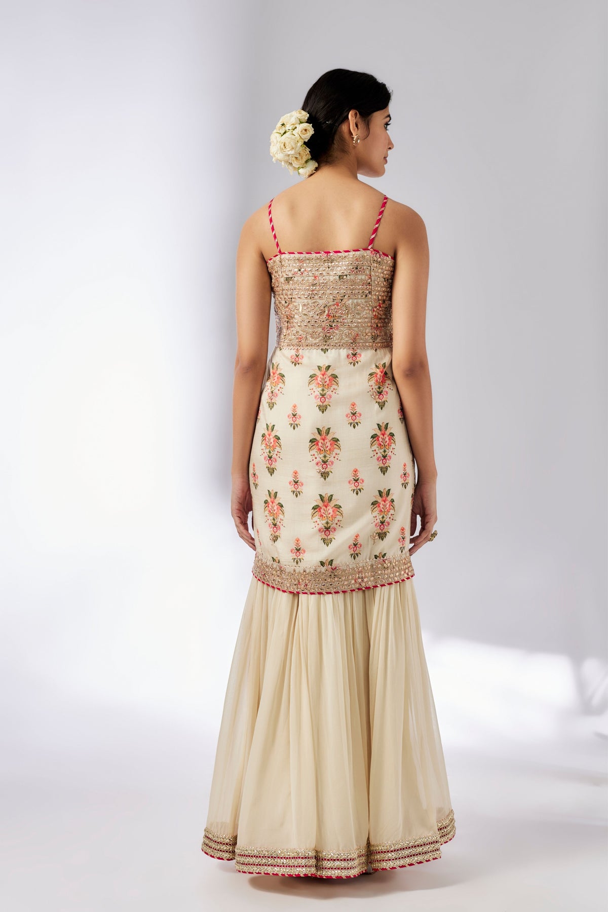 Ivory Chhaya Strappy Sharara Set