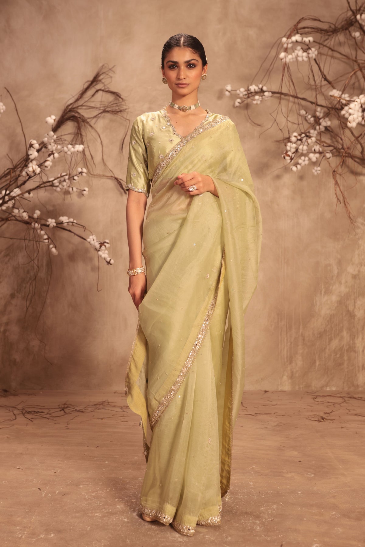 Light Green Saree Set