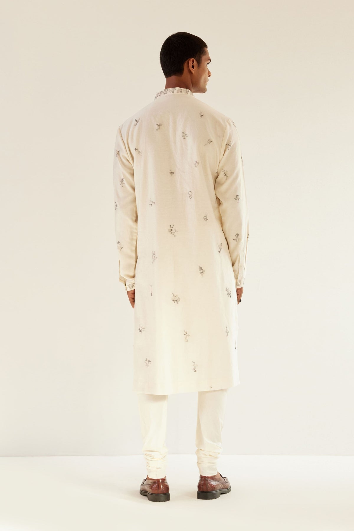 Camo Motif Hand Embroidered Kurta Set