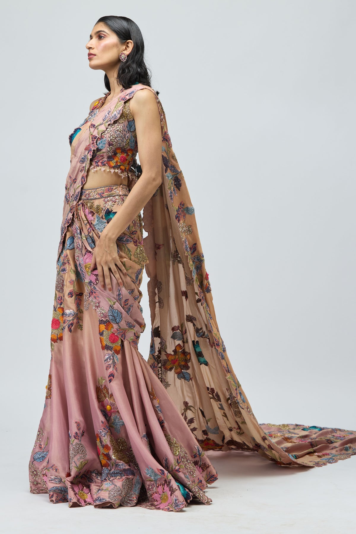 Ombre Tissue Saree Set