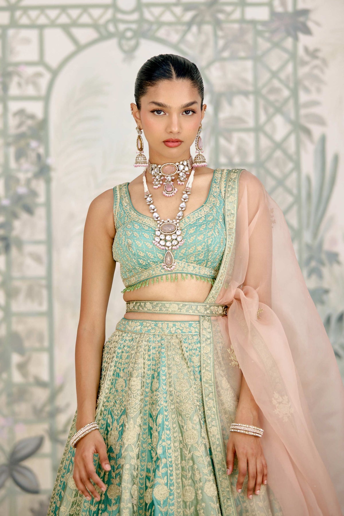Hemlock Green Lehenga Set