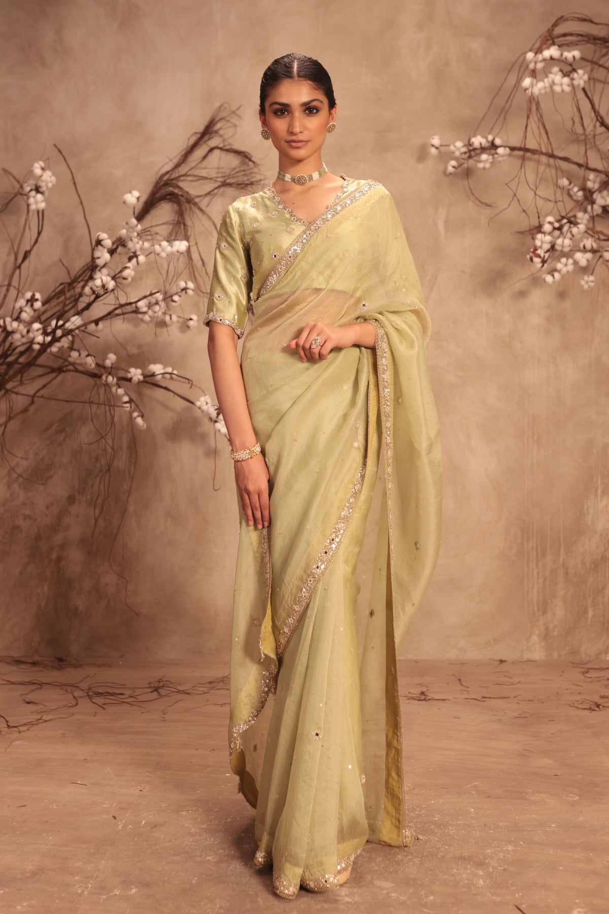 Light Green Saree Set