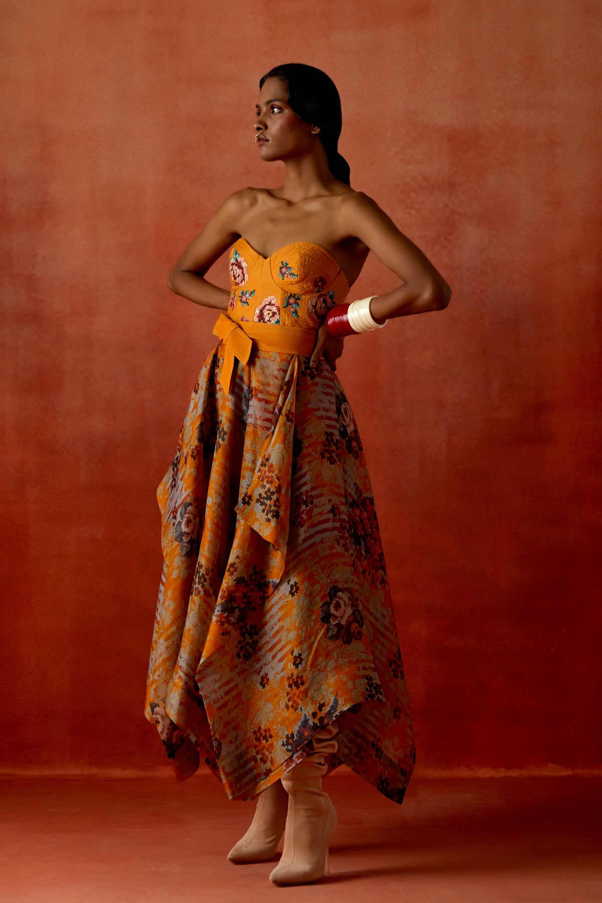 Embroidered Corset Dress