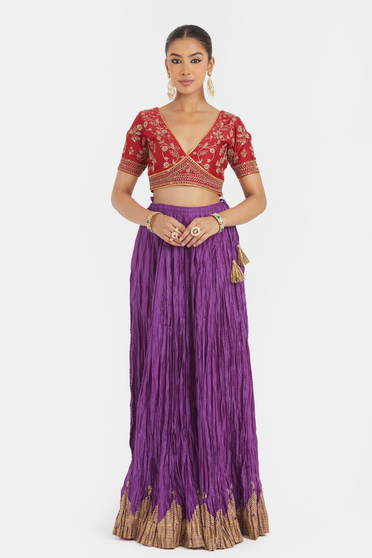 Red Silk Lehenga Set