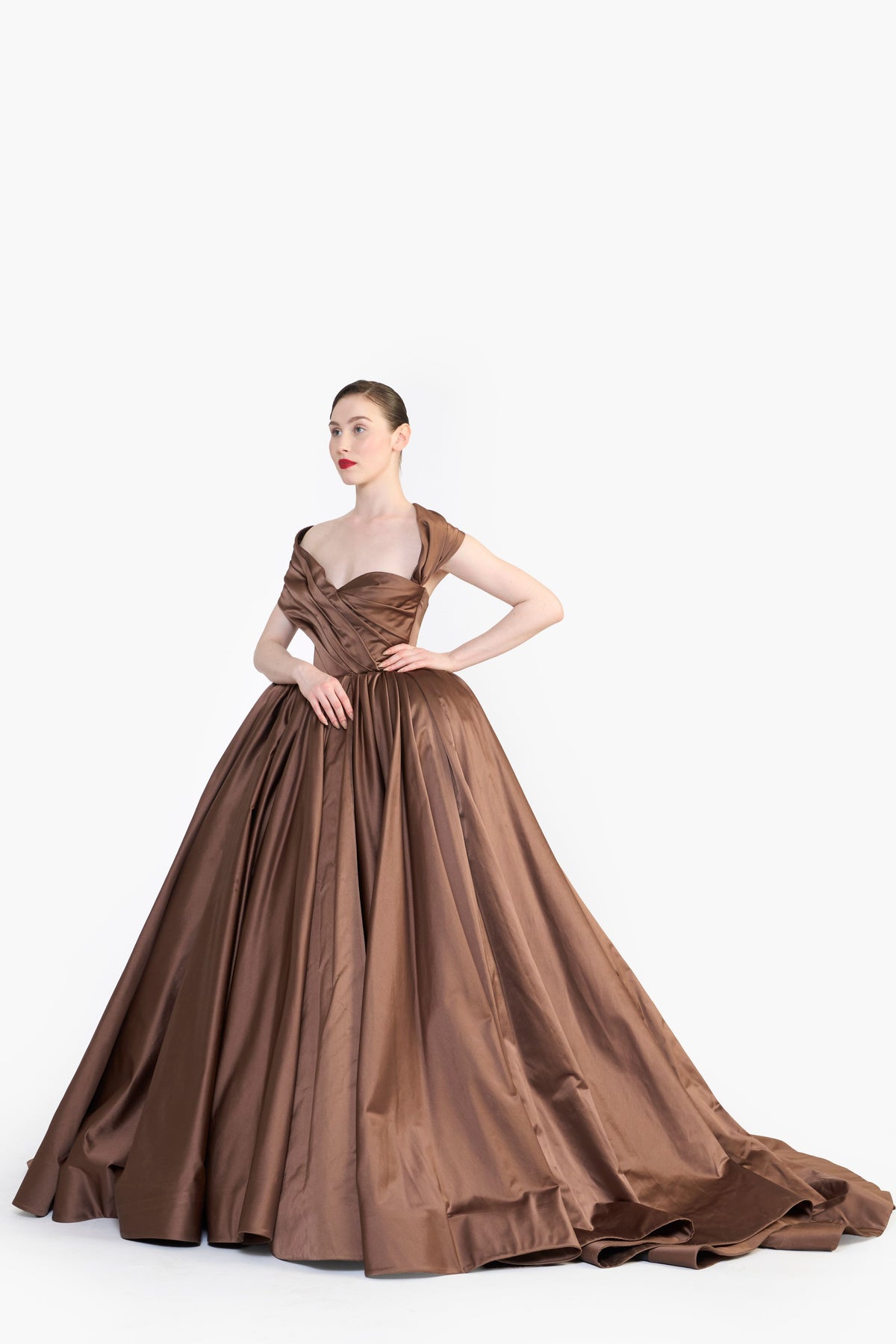 Off Shoulder Draped Gown