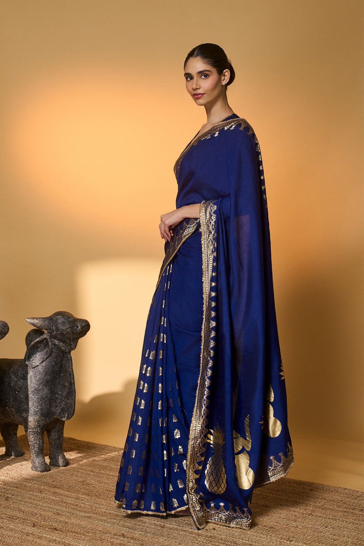 Navy Blue Amber Arches Saree