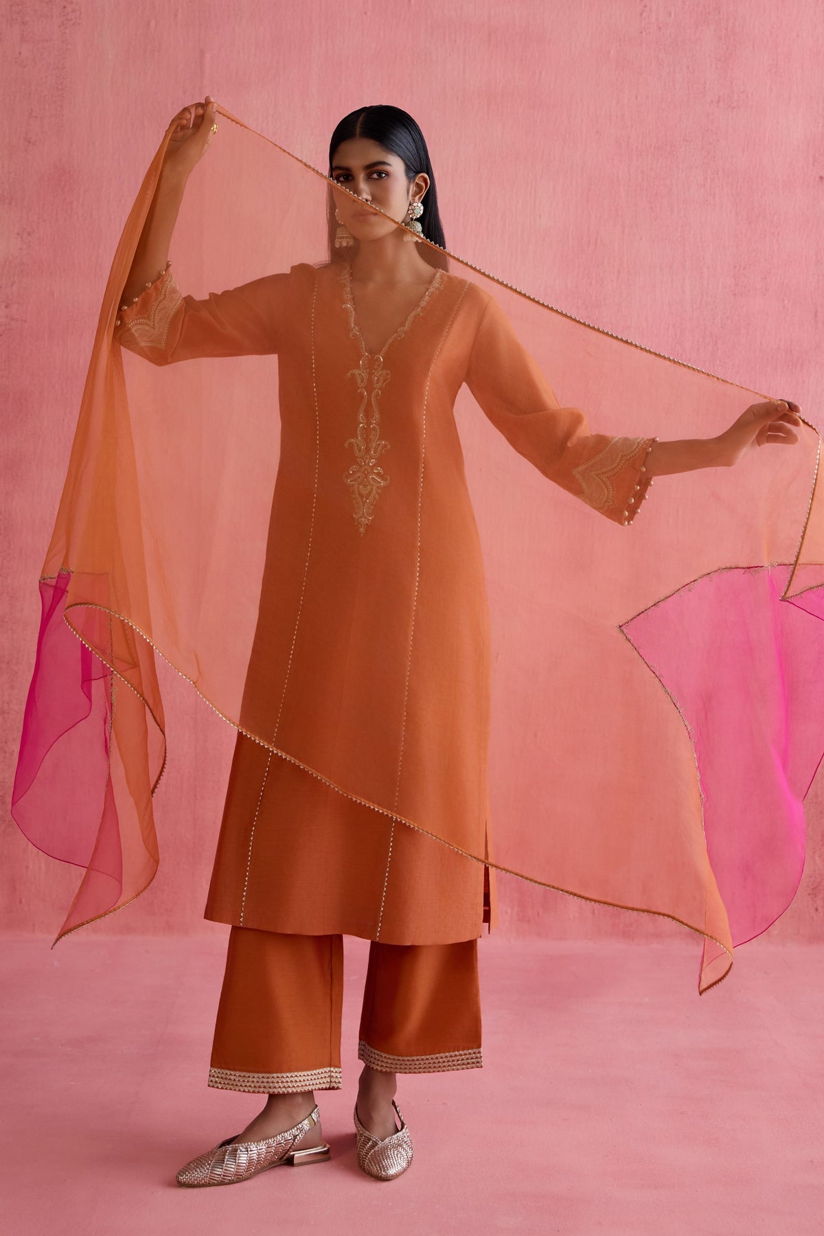 Rumi Orange Kurta Set
