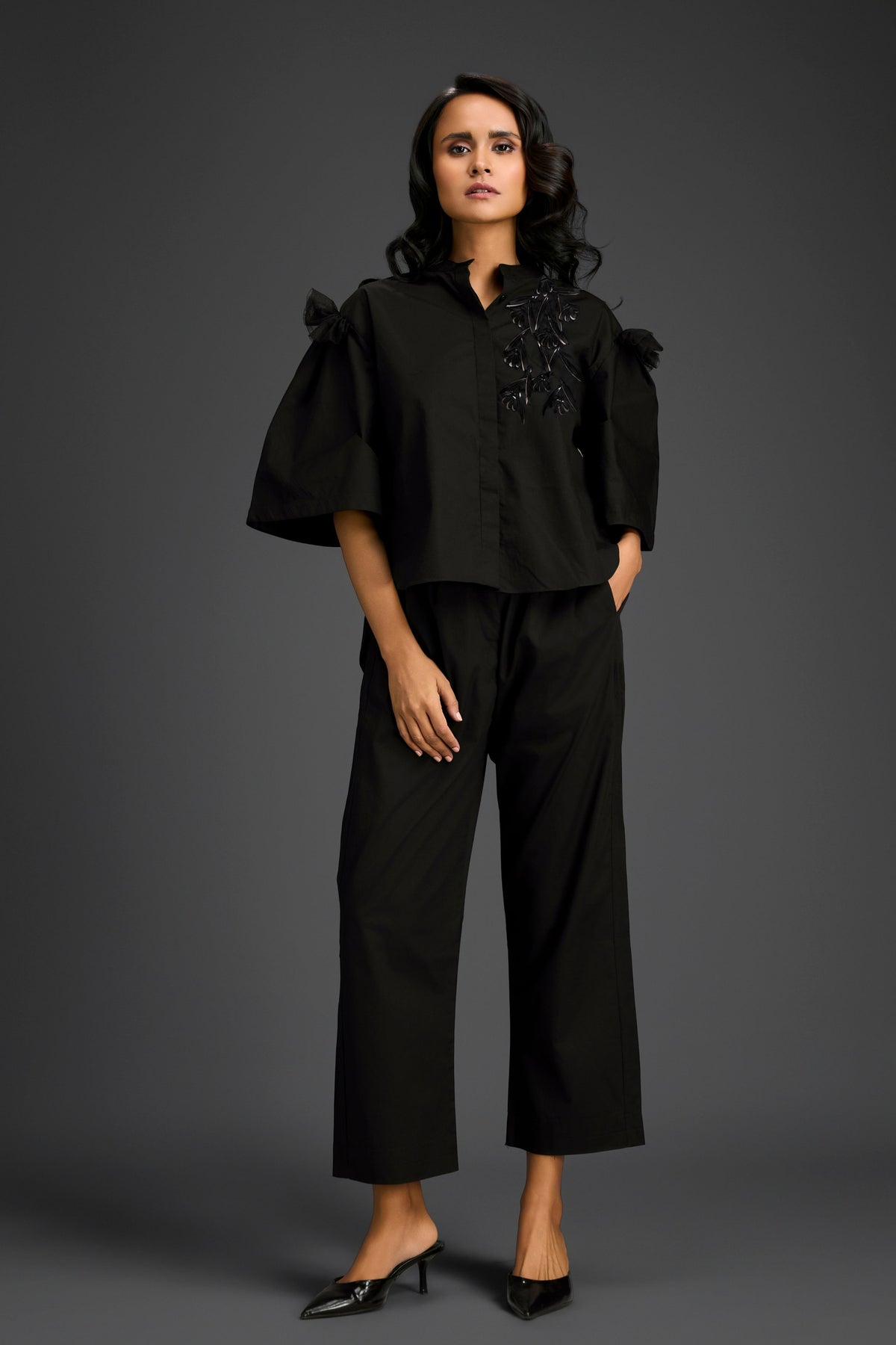 Structured Black Co-ord Set