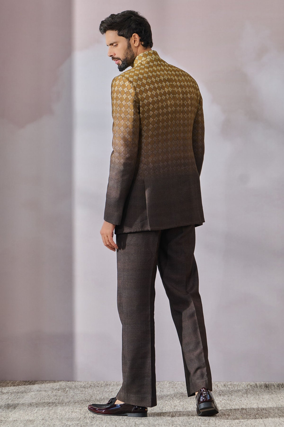 Printed Overlapped Bandgala Set
