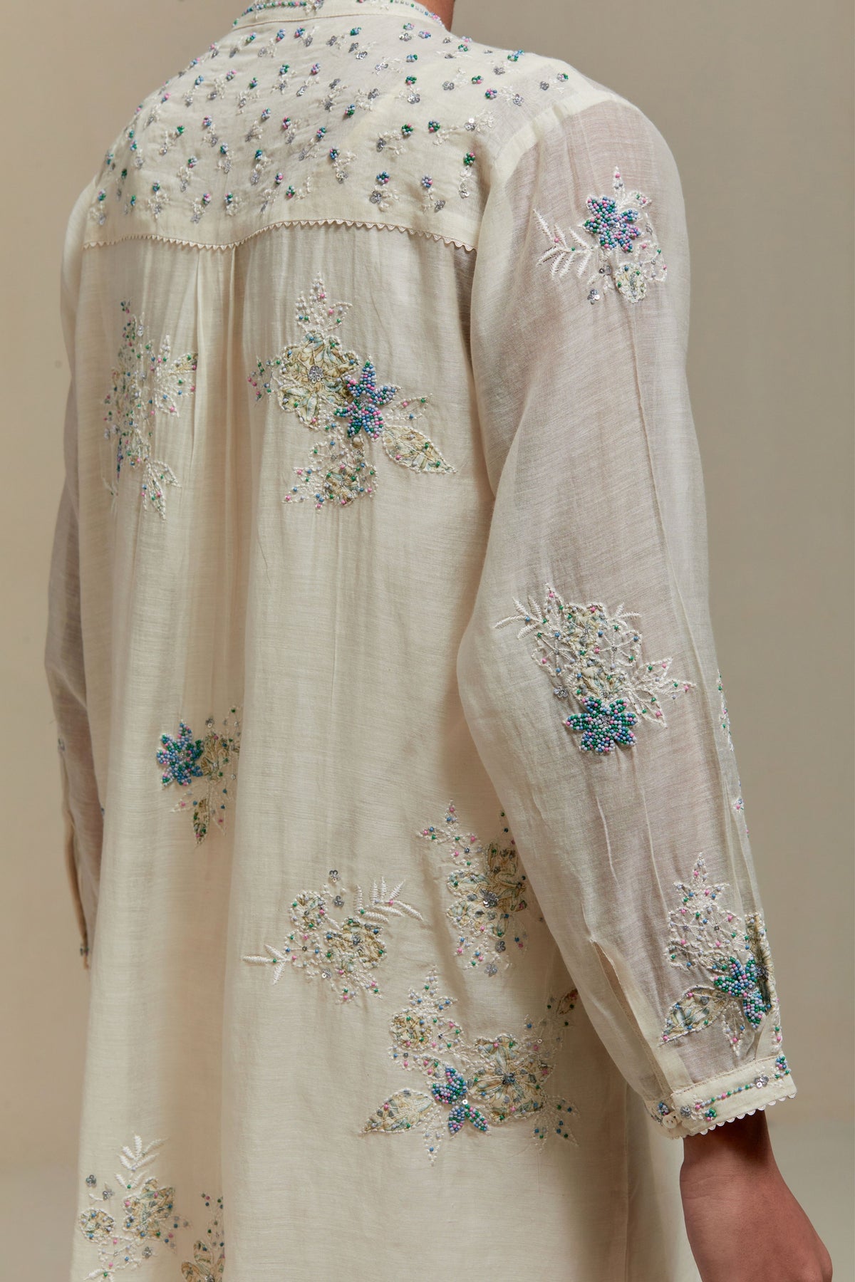 Blue Applique Kurta Set