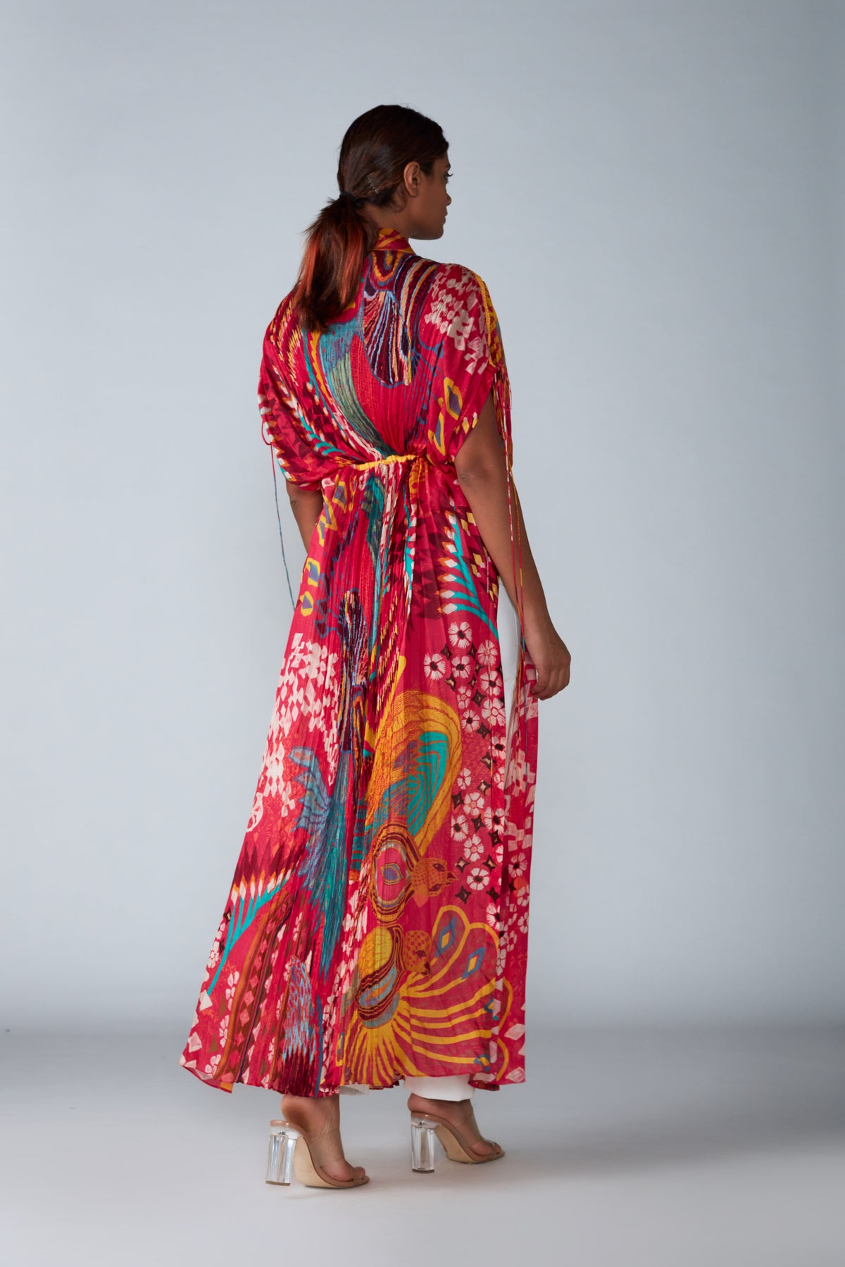 Abstract Bird Print Kaftan Trousers Set