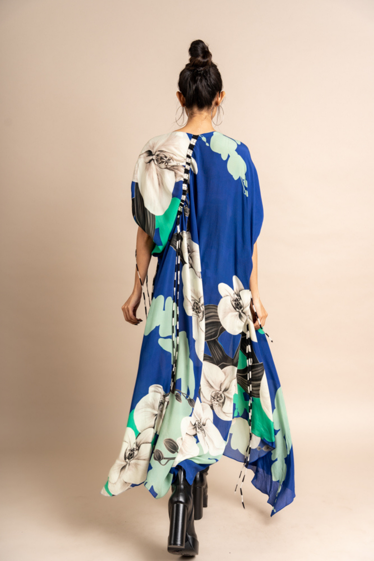 Cobalt Print Gather Dress