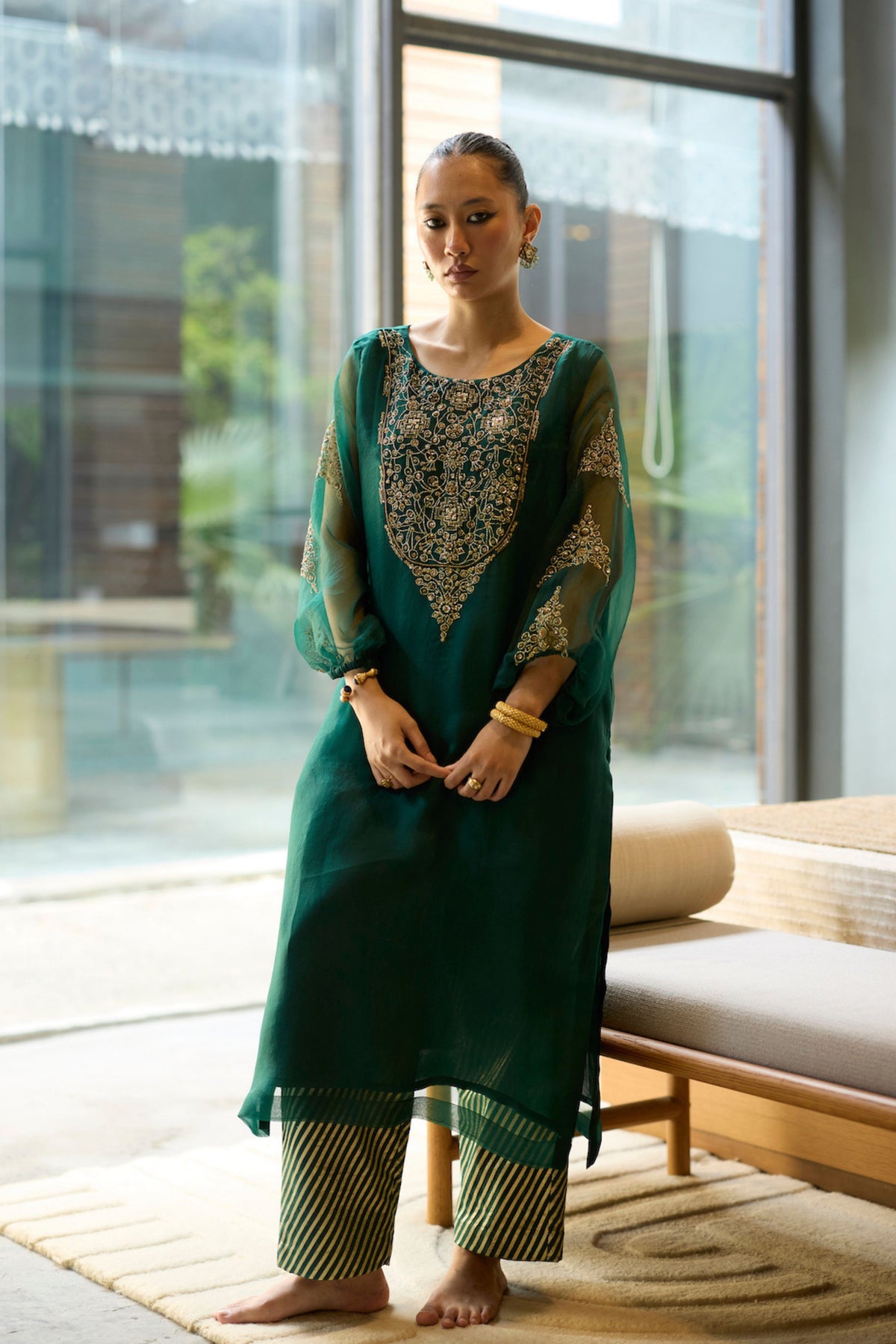 Green Sukhaali Kurta Set