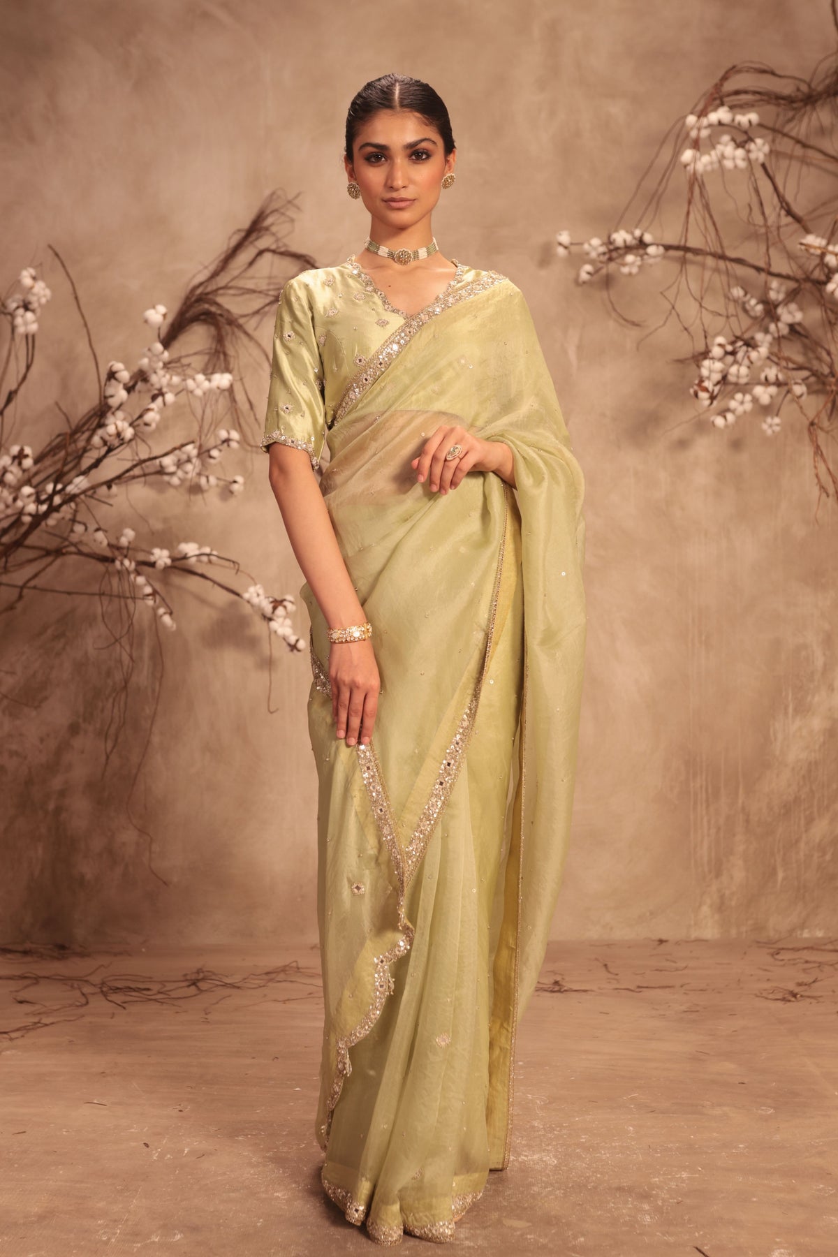 Light Green Saree Set