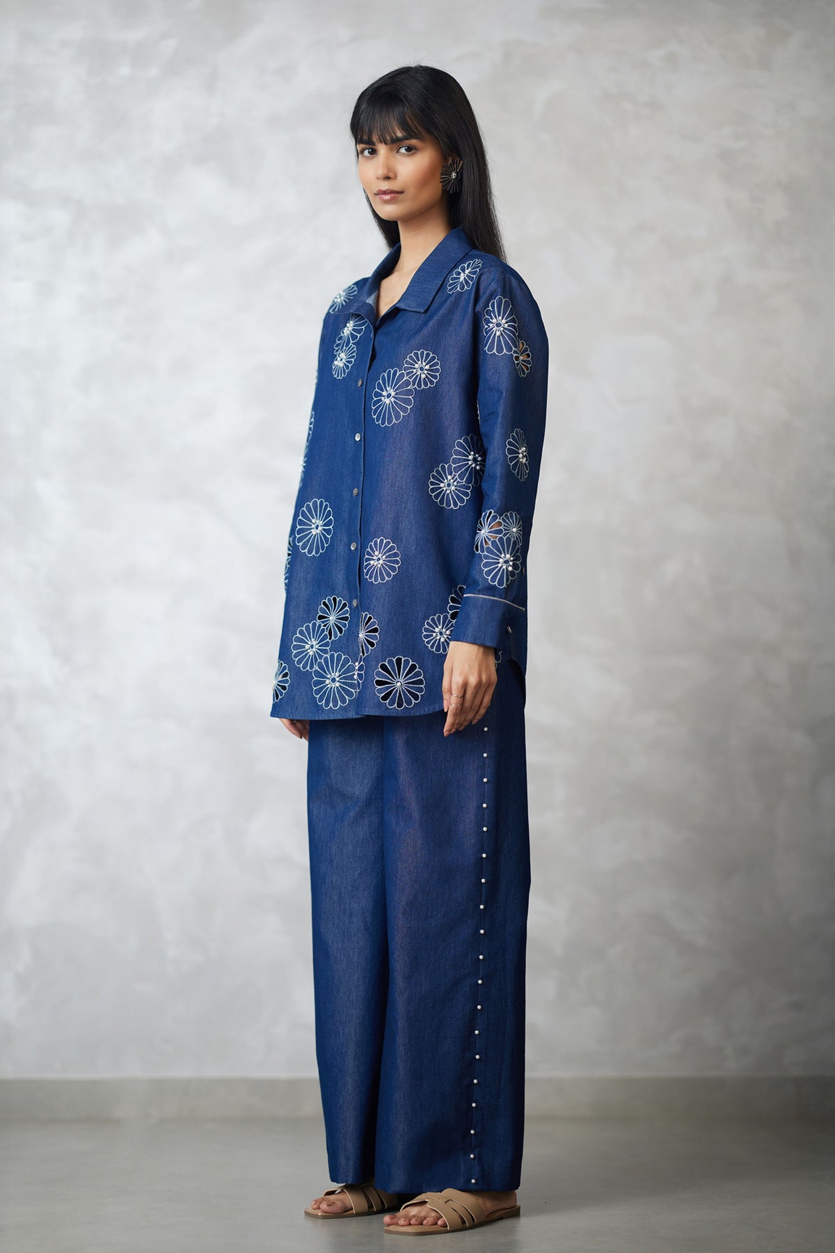 Dark Blue Sleeve Co-ord Set