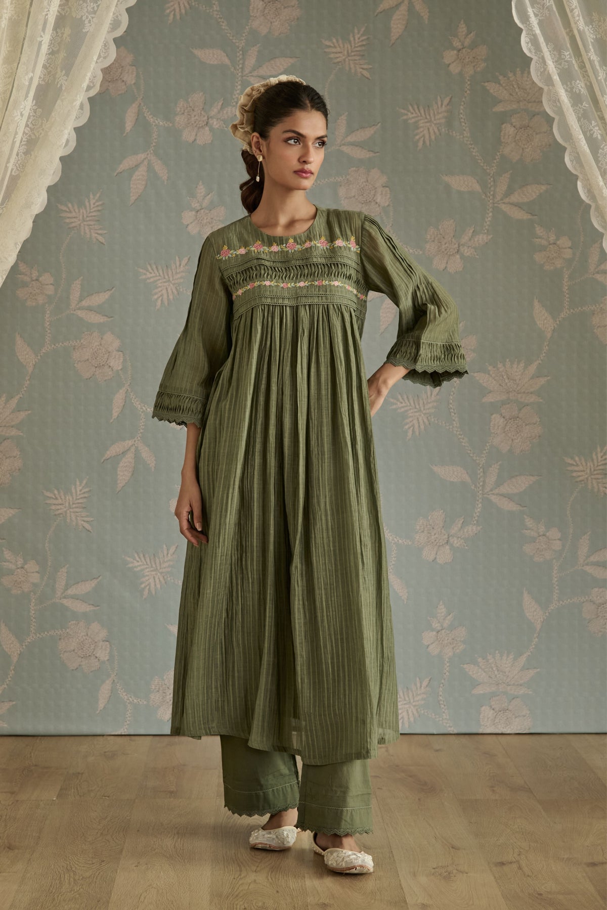 Green Rosa Tunic Set