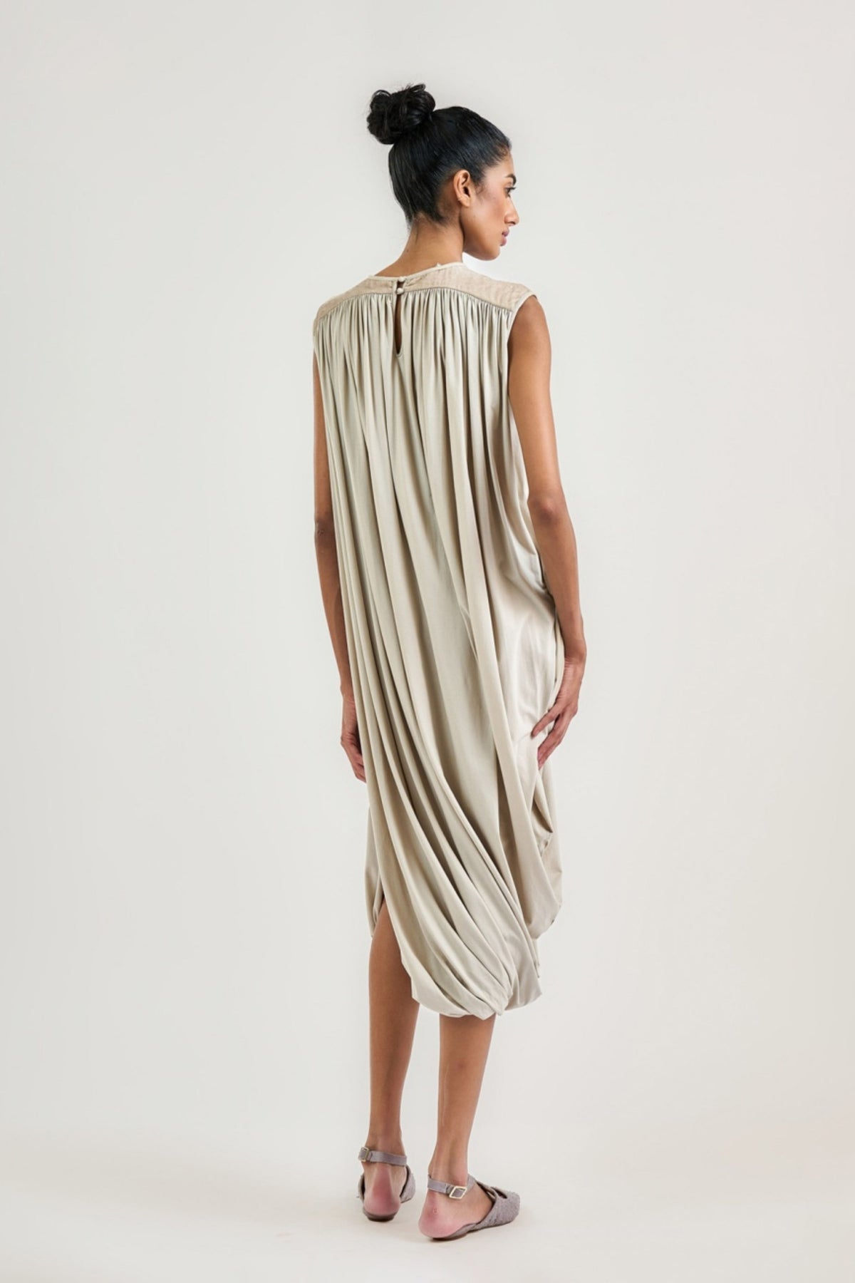 The Taupe Drape Dress
