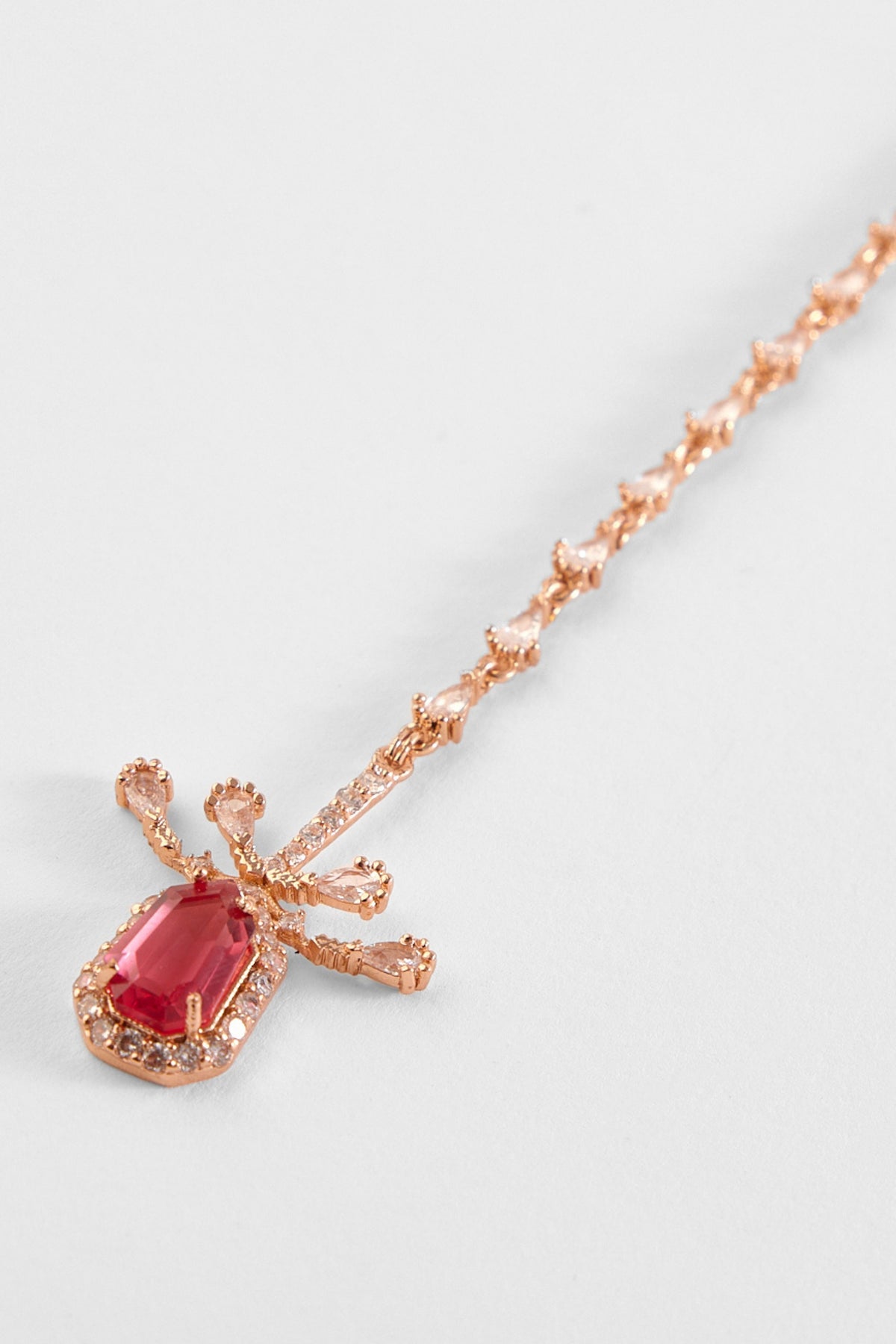 The Faena Mini Maang Tikka in Vintage Rose