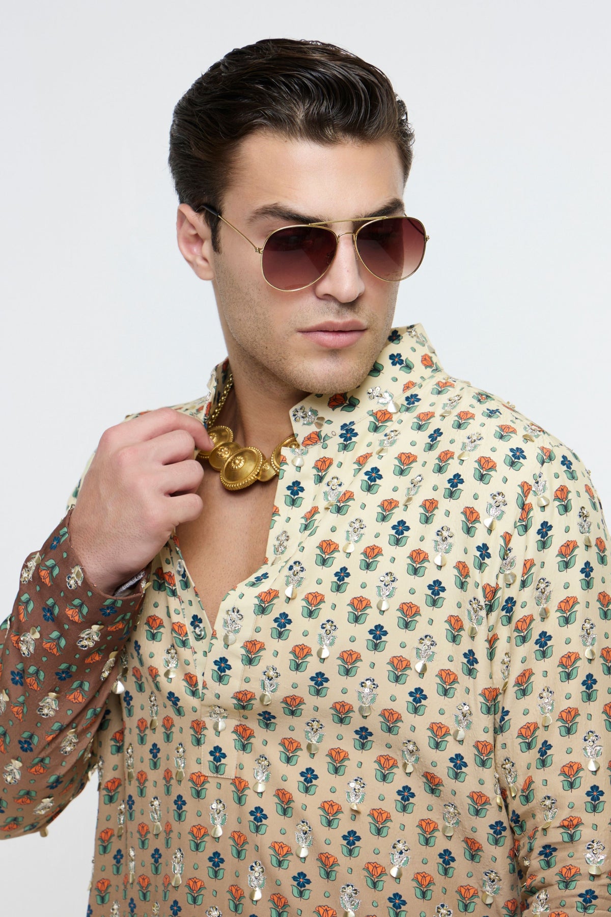 Ombre Print Highlighted Kurta Set