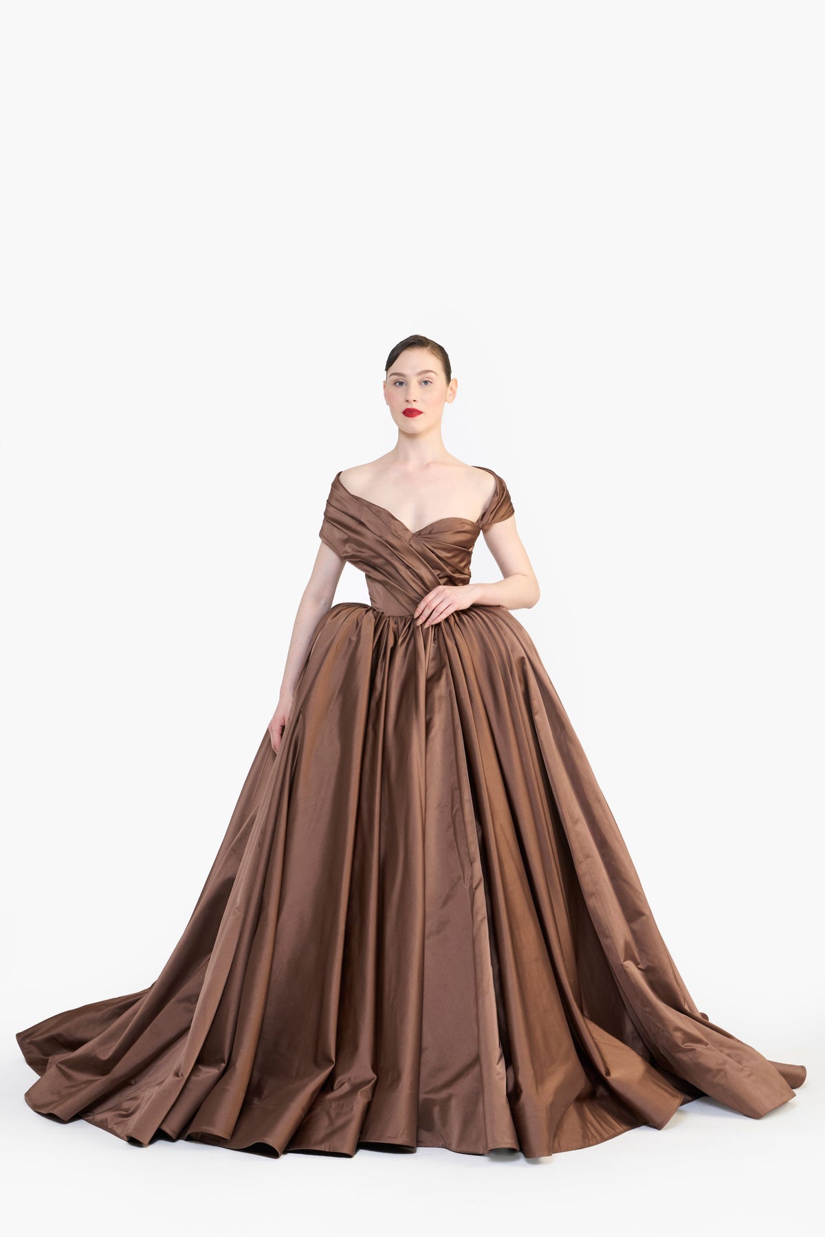 Off Shoulder Draped Gown