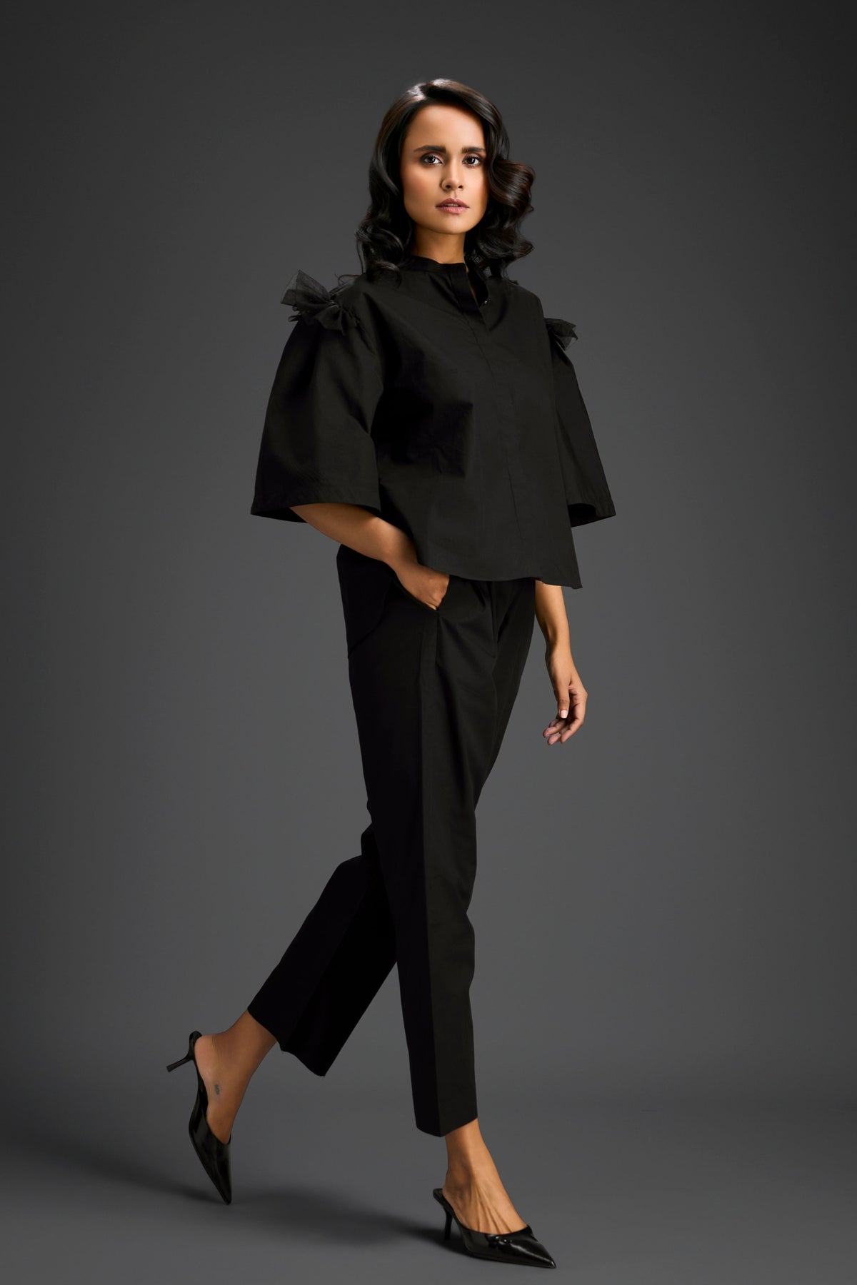 Structured Black Co-ord Set