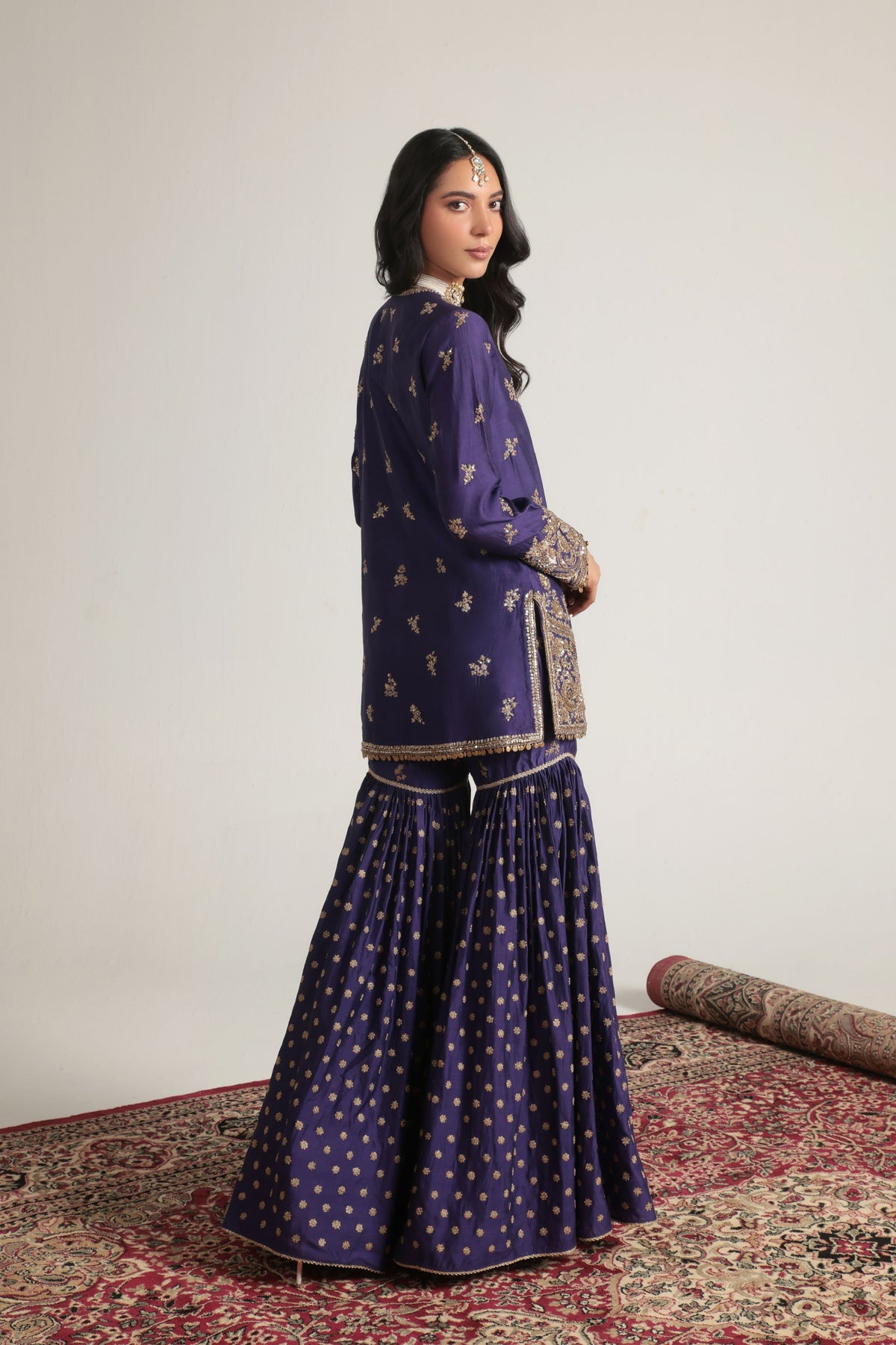 Purple Buti Sharara Set